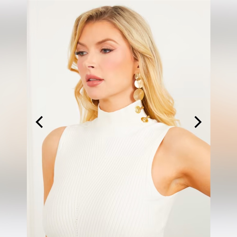 Marciano White Sleeveless Knit Top - Size S